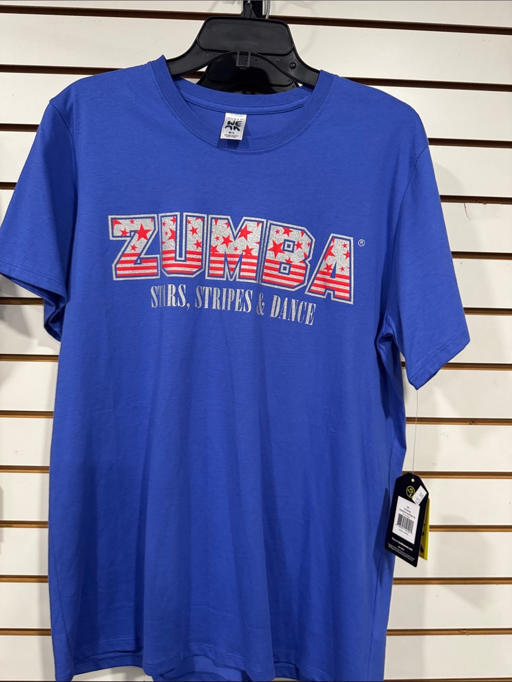 Zumba Fitness Men's Royal Blue Patriotic Logo Tee (M/L)